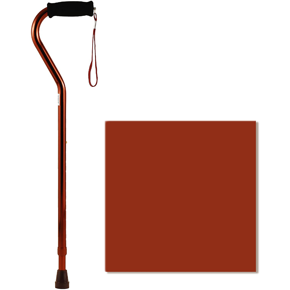 Offset Cane with color square, bronze